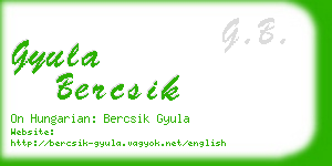 gyula bercsik business card